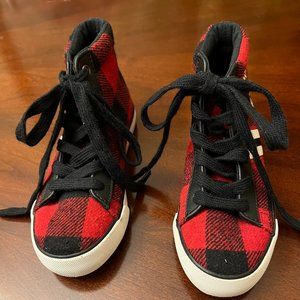 Polo Ralph Lauren Buffalo Plaid Chucks Tiger Sneakers Hi-Tops Kids Sz 12